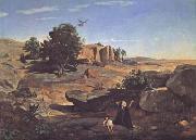 Jean Baptiste Camille  Corot Agar dans le desert (mk11) Germany oil painting reproduction